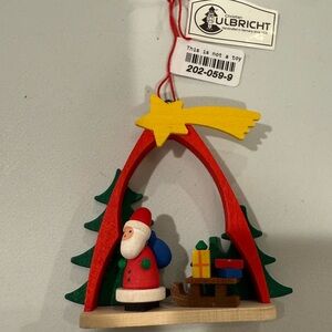 Ulbricht Festive Santa Ornament - Red, Green, Yellow